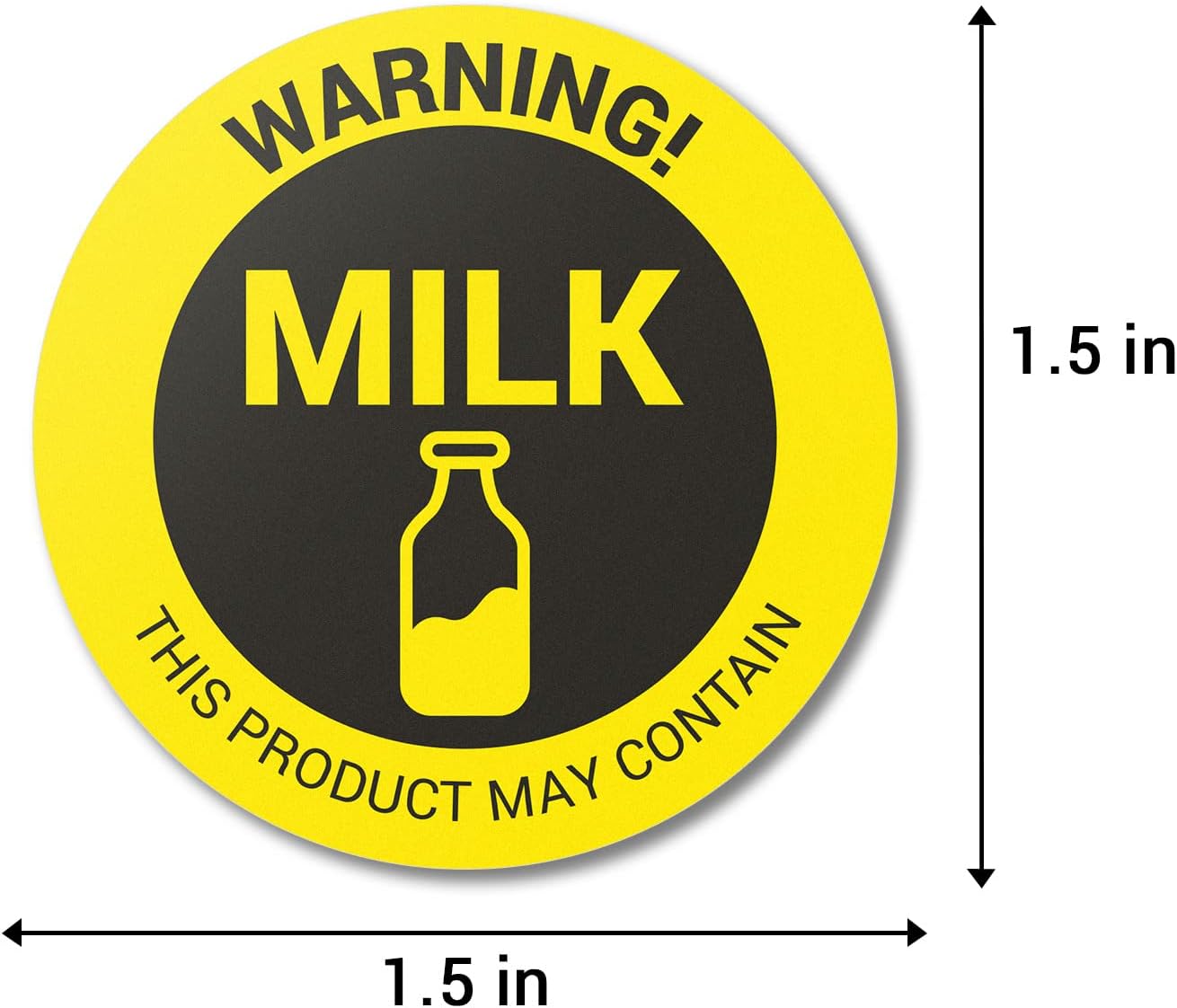 Sesame Seeds Allergy Warning Stickers, 1.5 Inch Round, 300 Labels | Contains Sesame Seeds, 1 Roll Circle Dot, Food Packing, Delis and Restaurants, Allergen Alert