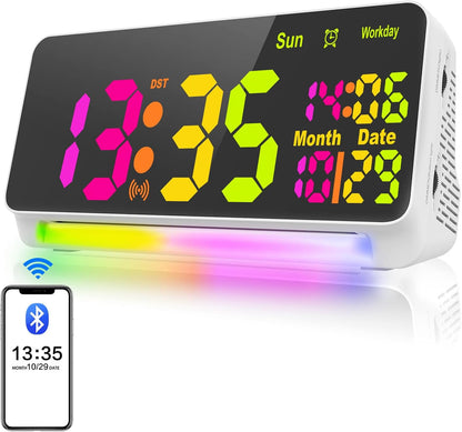 120db Super Loud Alarm Clock for Heavy Sleepers, Bluetooth Connection