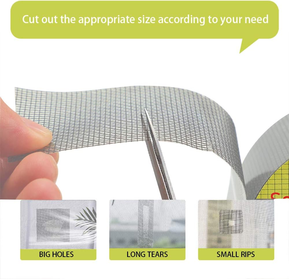 FLYZZZ Window Screen Repair Kit Tape, 79.4 in Waterproof Screen Repair Tape, 3-Layer Strong Adhesive Window Screen Doors Repair Patch Tape Suitable for Covering Holes&Tears Instantly