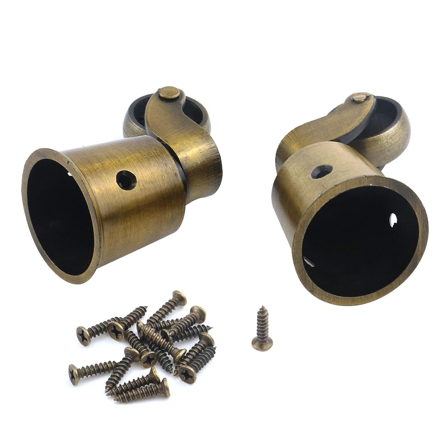 Semetall 4PCS Swivel Caster Wheels Square Cup Furniture Castors (Bronze) | 150kg Load Capacity, with Screws for Piano Feet, Sofa, Table, 1.02 Inch (26mm) Wheels