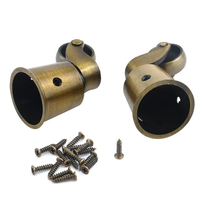 Semetall 4PCS Swivel Caster Wheels Square Cup Furniture Castors (Bronze) | 150kg Load Capacity, with Screws for Piano Feet, Sofa, Table, 1.02 Inch (26mm) Wheels