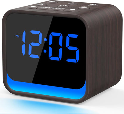 Housbay Wooden Sound Machine Alarm Clock for Bedrooms - Gentle Wake-Up with Birdsong, White Noise for Sleeping, Small Digital Clock for Phone-Free Routine