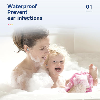 LYSIAN 27dB Moldable Silicone Ear Plugs for Sleep and Swim, 6 Pairs, Blue