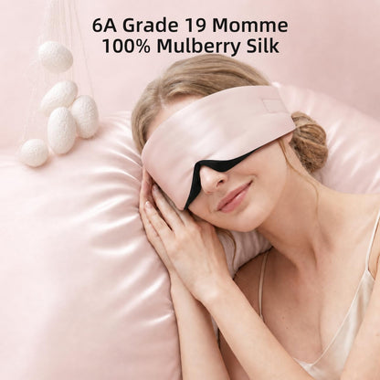 USlixury® 3D Contoured Silk Sleep Mask, Total Blackout&Zero Eye Pressure | Wider Adjustable Band for Side Sleepers, Long Lashes & Women – Perfect for Sleeping, Napping, Meditation
