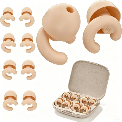 Noise Cancelling Ear Plugs Sleep 50dB NRR Side Sleep Small Ear | ultra soft silicone, reusable one-piece design, 4 sizes included, portable case