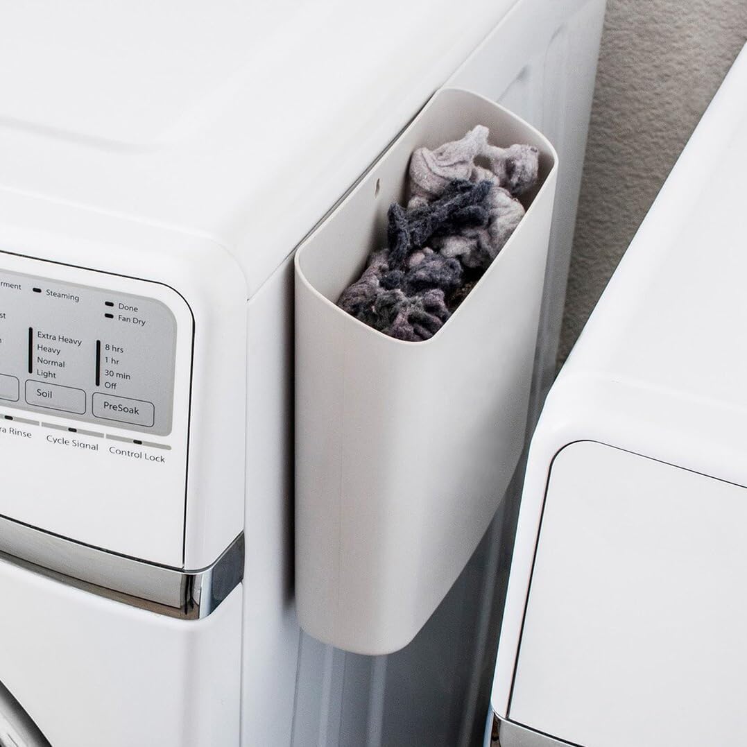 Simplation Magnetic Lint Bin for Laundry Room Storage, Lint Holder Bin | Magnetic Lint Bin, Plastic Lint Trash Can for Laundry Room