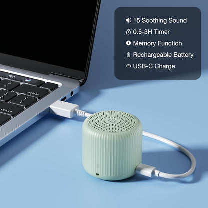 Portable Sound Machine for Baby Adults,LEICEX Travel Sound Machine,15 Non-Looping Sound Timer and Memory Play, Mini White Noise Machine for Sleeping Office Privacy Travel Gift