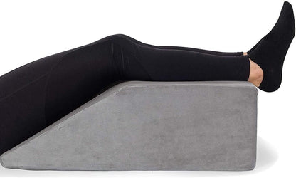 AllSett Health Large Half Moon Bolster Pillow for Legs, Knees, Lower Back and Head, Lumbar Support Pillow for Bed, Sleeping | Semi Roll for Ankle and Foot Comfort - Machine Washable Cover, White