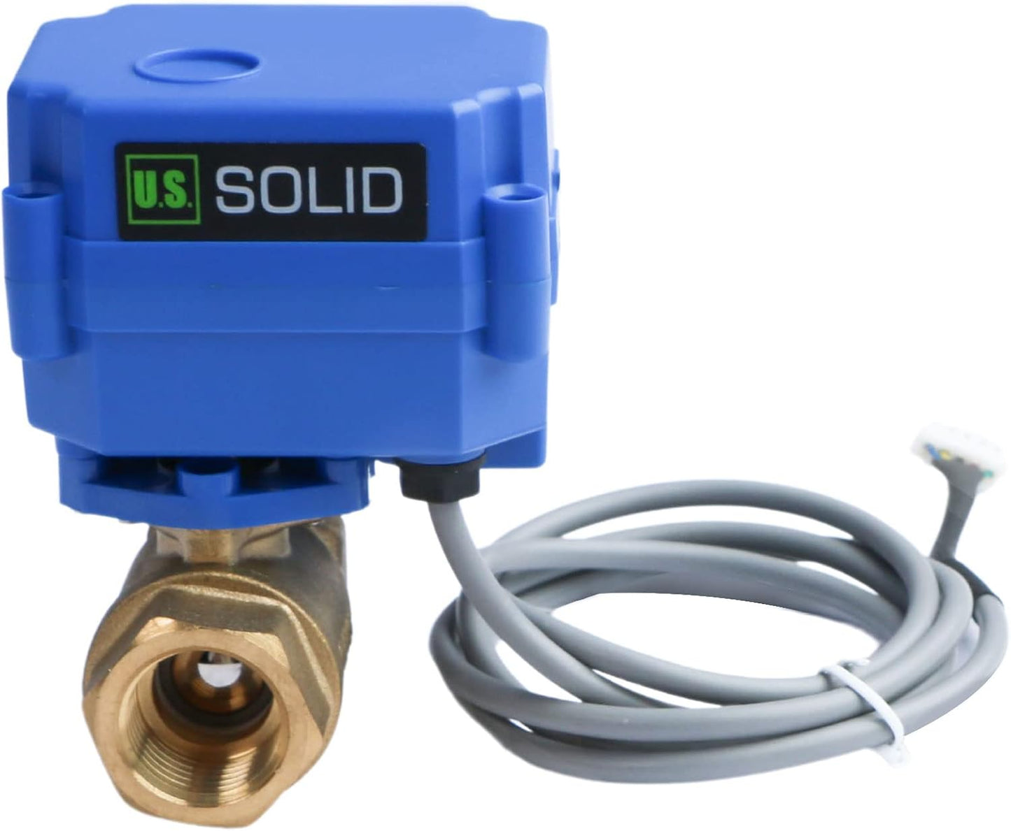U.S. Solid Water Leak Detector with Auto Shutoff Valve, Sound Alarm, 3/4" Motorized Brass Ball Valve & 3 Sensors, Home Flood Prevention & Water Damage Defense for Basement, Laundry, Water Heater