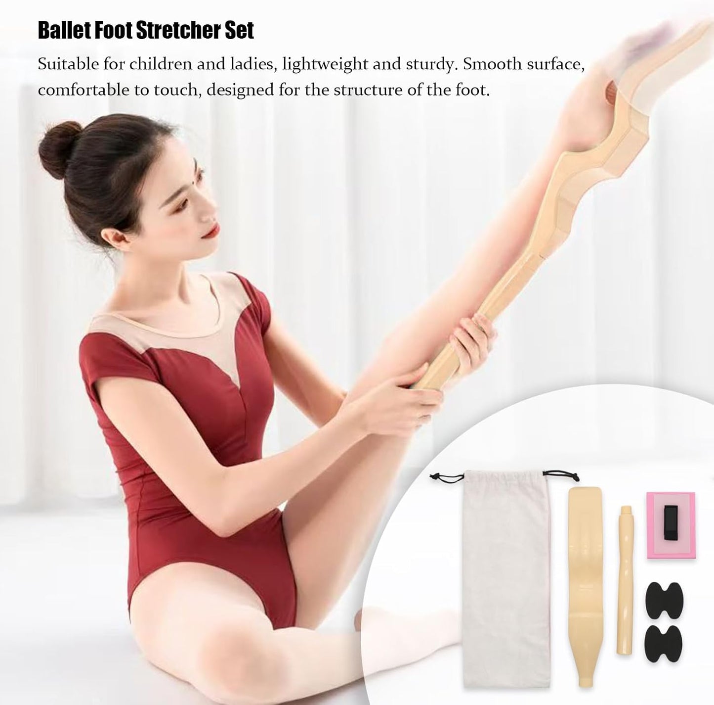 Ballet Foot Stretcher Set, Original Dance Foot Stretcher Ballet Training Equipment for Easy Carry for Easy Carry for Dancers, Yoga People