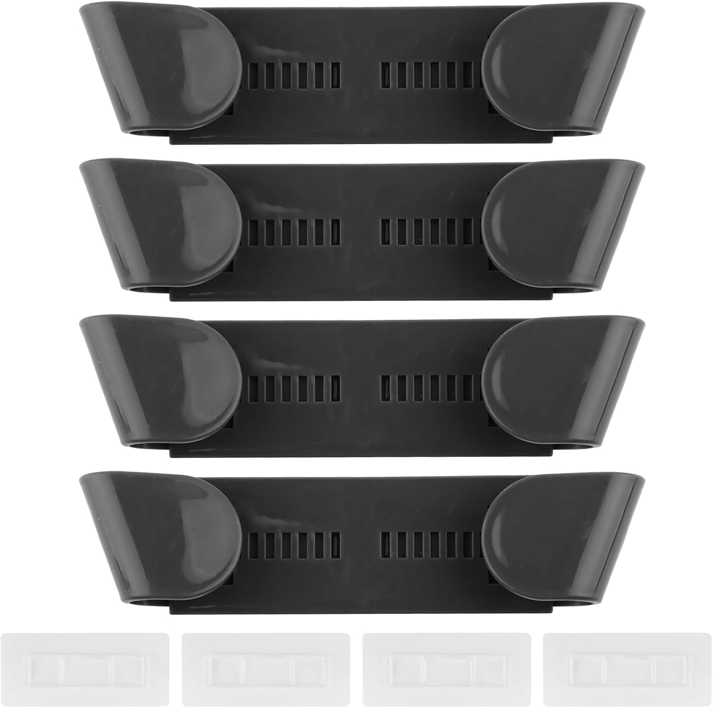 Adjustable Universal Pot Lid Holder Organizer for Cabinet, 4 Pcs Self Adhesive Wall Mount Pots Top Rack for Kitchen Cupboard Fit 7.87" to 10.63", Gray