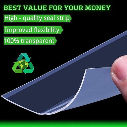 Weather Stripping Door Seal - Updated 1.4in Door Draft Stopper | Silicone Seal Strip for House and Glass Shower Doors for Windows Gaps of Collision and Side, Window Insulation for Winter