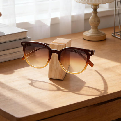 Wood Eyeglass Holder Stand for Nightstand, Glasses Organizer