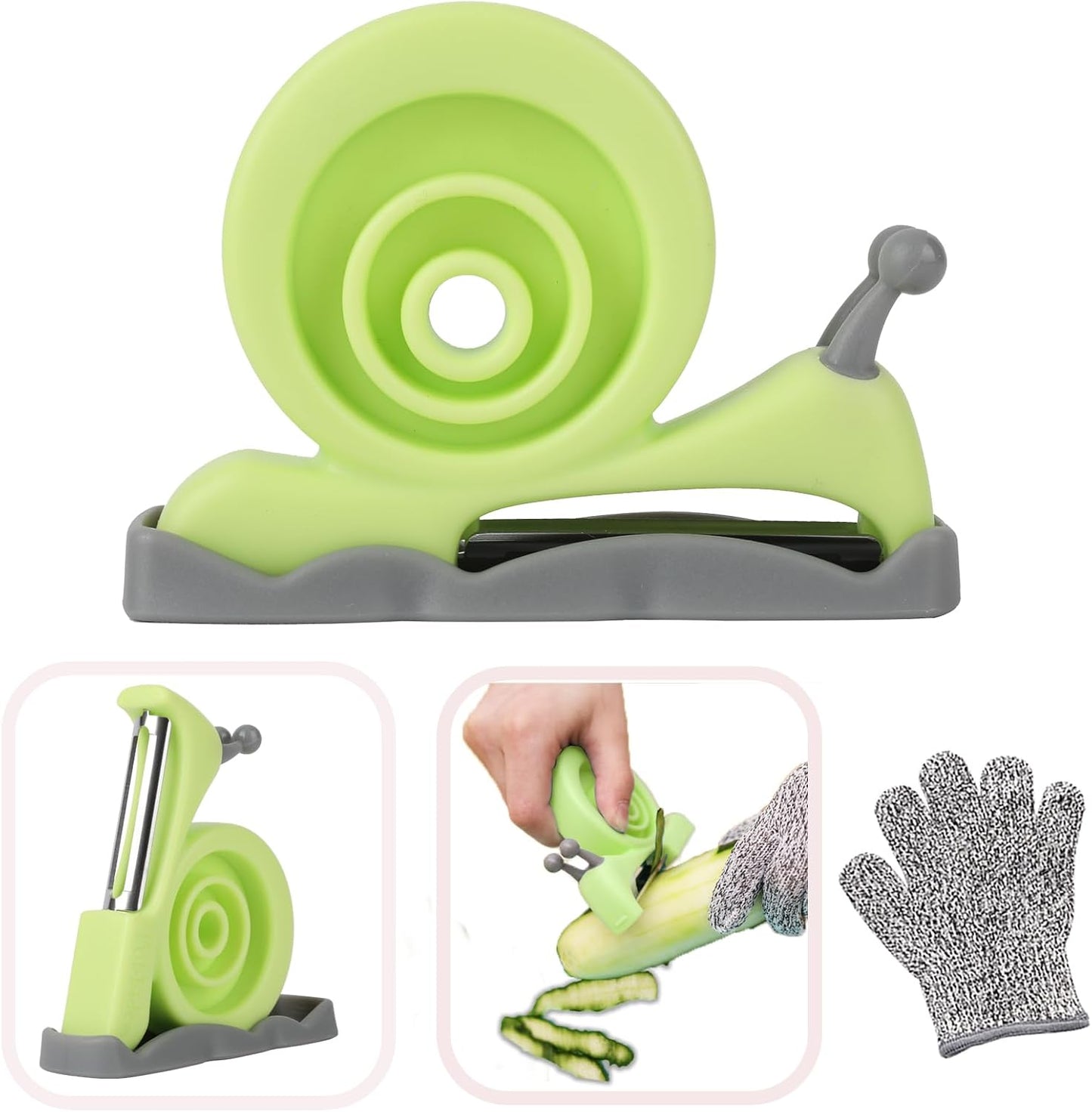 Kibbidea Vegetable Peeler, Kids Potato Fruit Peeler for Kitchen | Protective Cover, Cut-proof Glove, Kids Cooking Tools, Cute Kitchen Accessories