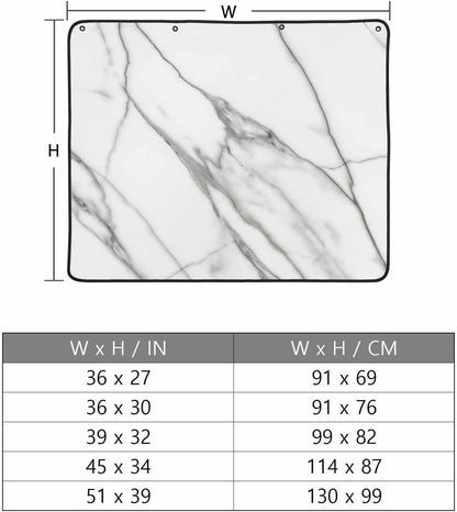 Marble White Magnetic Fireplace Cover, Fireplace Draft Blocker, Ombre Grey Modern Minimalist Fireplaces Blanket for Heat Loss/Cold Air, Fireplaces Draft Stopper Cover for Inside 36''x30''