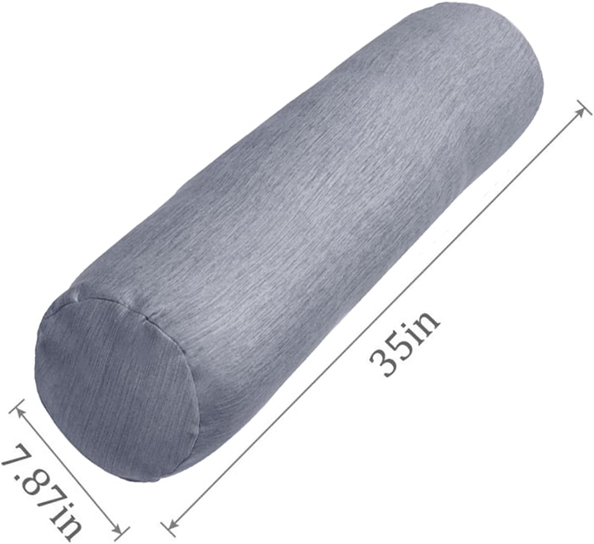 1 MIDDLE ONE Body Pillow for Adults, Bolster Pillow with Removable Velvet Cover, Long Round Cervical Roll Pillow, 35 x 7.87 Inches, Blue