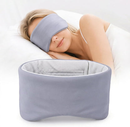 Sleep Mask for Women Men, Reversible Eye Mask Sleeping with Cozy & Cooling Sides, Adjustable Velcro Band, Blackout Face-Hugging Padded Eye Cover for Sleeping Travel Office, Grey/White
