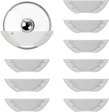 Universal Pot Lid Organizer for Cabinet, 5 Pcs Pan Lids Organizers Inside Cabinet Door Wall Mount Pots Top Storage Rack Holder for Kitchen, Fits 6" to 13.5" (5pcs black)