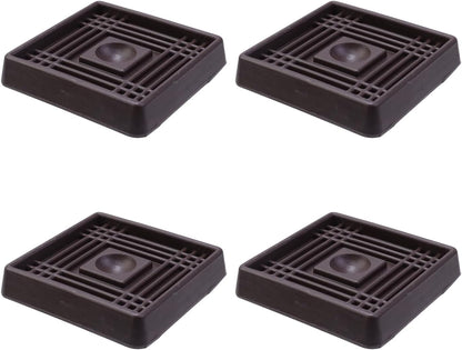 Semetall 1.5 Inch Rubber Caster Cups 8 Pack Black | Non Slip Furniture Coasters Floor Protectors for Bed Couch Table Chair