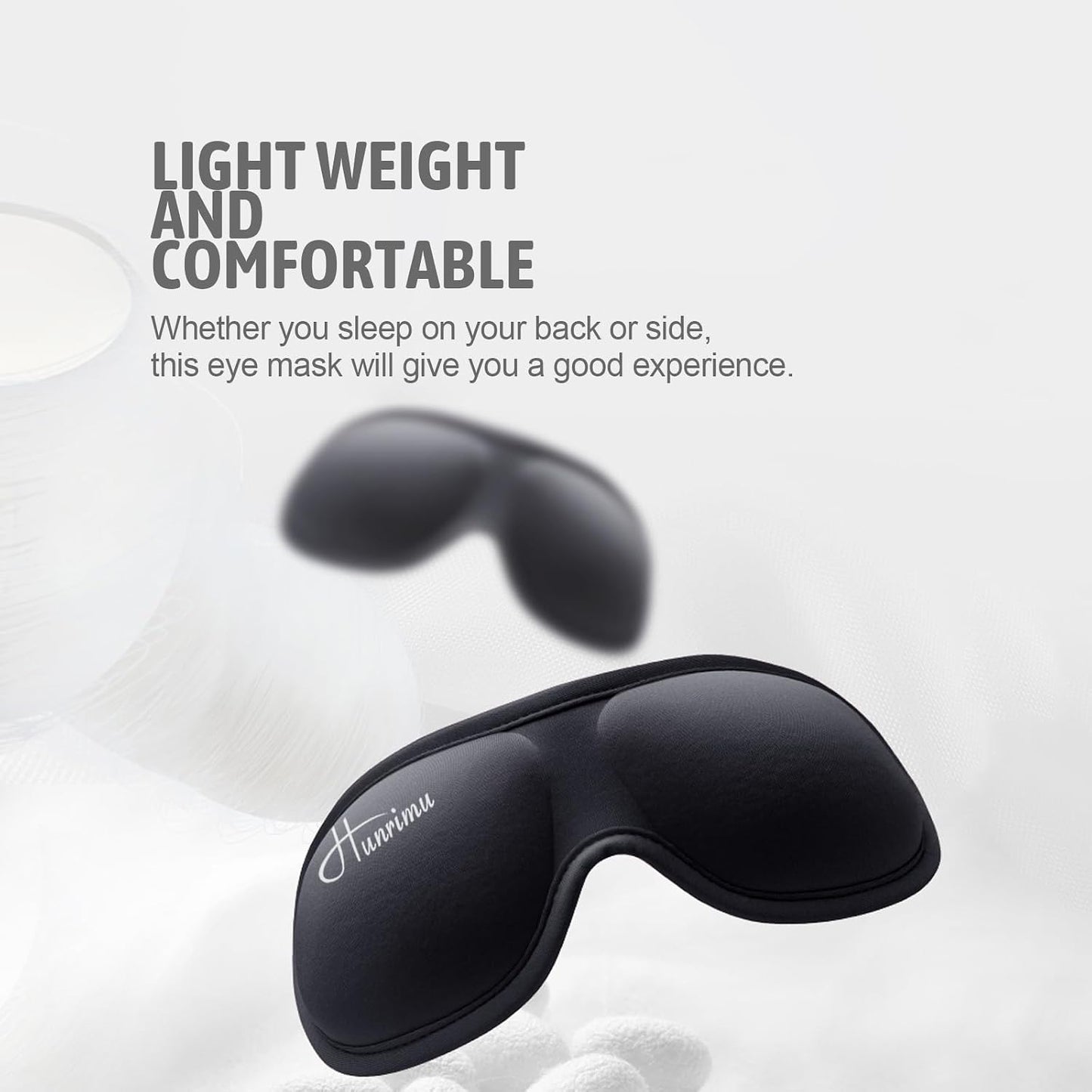 Sleep Eye Mask for Women Men, Eye Covers for Sleeping, 3D Sleep Mask for Travel Yoga Nap (Black)