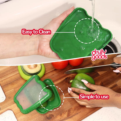 Avocado saver and onion storage - Set of 4 silicone food storage containers, Keep Avocados Fresh, fresh pods for food, silicone food storage containers