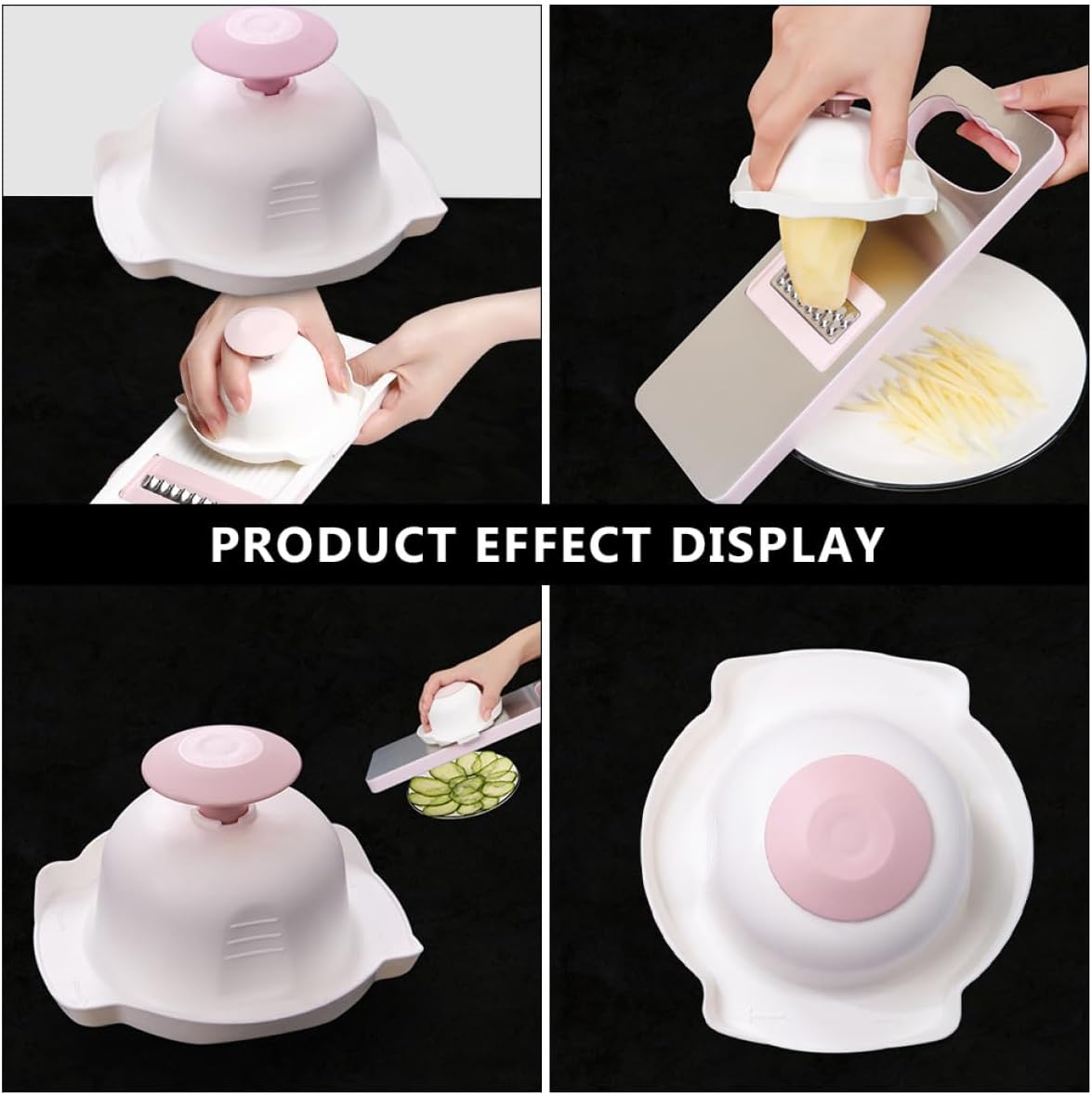 Homoyoyo 2pcs Pink Plastic Finger Guards for Vegetable Grater Hand Protection, Anti-Cut Kitchen Hand Guards for Shredding and Slicing Vegetables Safety