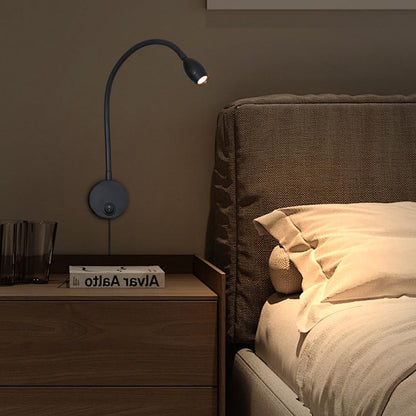 LED Reading Lamp 3W Warm White 3000K for Reading Books Black Plug Cord 2PCS (RS032)