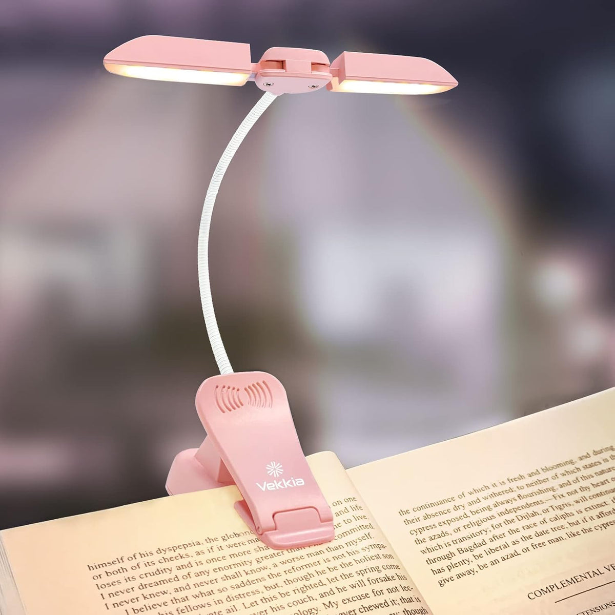Vekkia 14 LED Rechargeable Book Light for Reading at Night