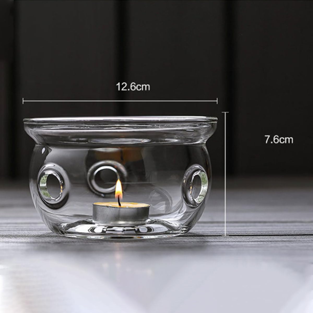 Base with Heating Candlestick Function and Stylish, Heat Glass Creative Pot Warmer Preservation for Kettle Tea Home and Office Use