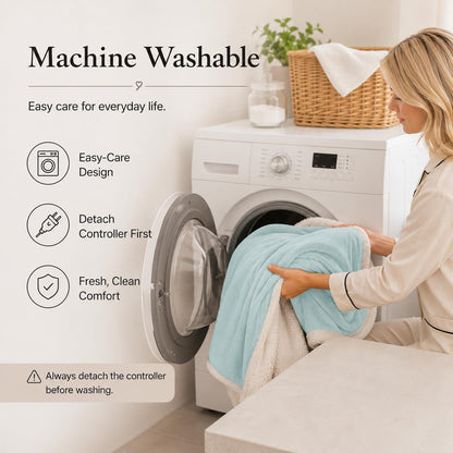 Electric Heated Blanket Full Size 72"x84" – Light Gray | ETL for Safe Overnight, 4 Heat Settings & 10H Auto Off, Dual-Sided Microplush Sherpa for Home Night, Machine washable