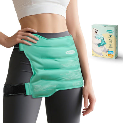 INMAKER Hip Ice Pack Wrap, Reusable Gel Hip Ice Pack After Surgery | Fit Waist to 24.8''-45'', At Least 20min-Lasting-Cold, Flexible & Evenly Cooling, for Inflammation, Swelling, Hip Pain Relief