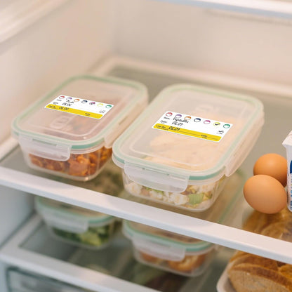 500 PCS Restaurant Quality Shelf Life Food Rotation Labels Vinyl | Removable Freezer Stickers with Collection Date, 2.8 × 1.2 Inches, Oil-Proof, Self Adhesive, Writable Tape,for Home, Kitche