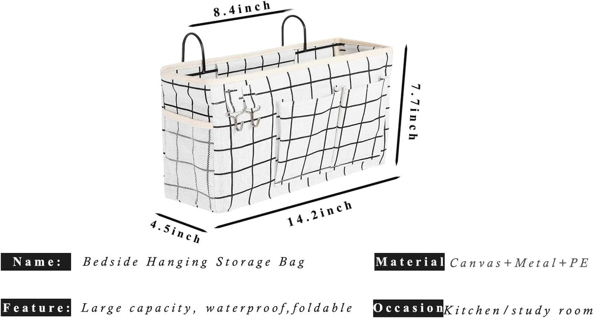 Bunk Bed Organizer, Bedside Caddy Hanging Bed Organizer Storage Bag With Pockets, for College Dorm Rooms Bed, Hospital Bed, Baby Bed Rails,Fishing Chair 14.2 * 4.5 * 7.7inch,Flower