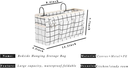 Bunk Bed Organizer, Bedside Caddy Hanging Bed Organizer Storage Bag With Pockets, for College Dorm Rooms Bed, Hospital Bed, Baby Bed Rails,Fishing Chair 14.2 * 4.5 * 7.7inch,Flower