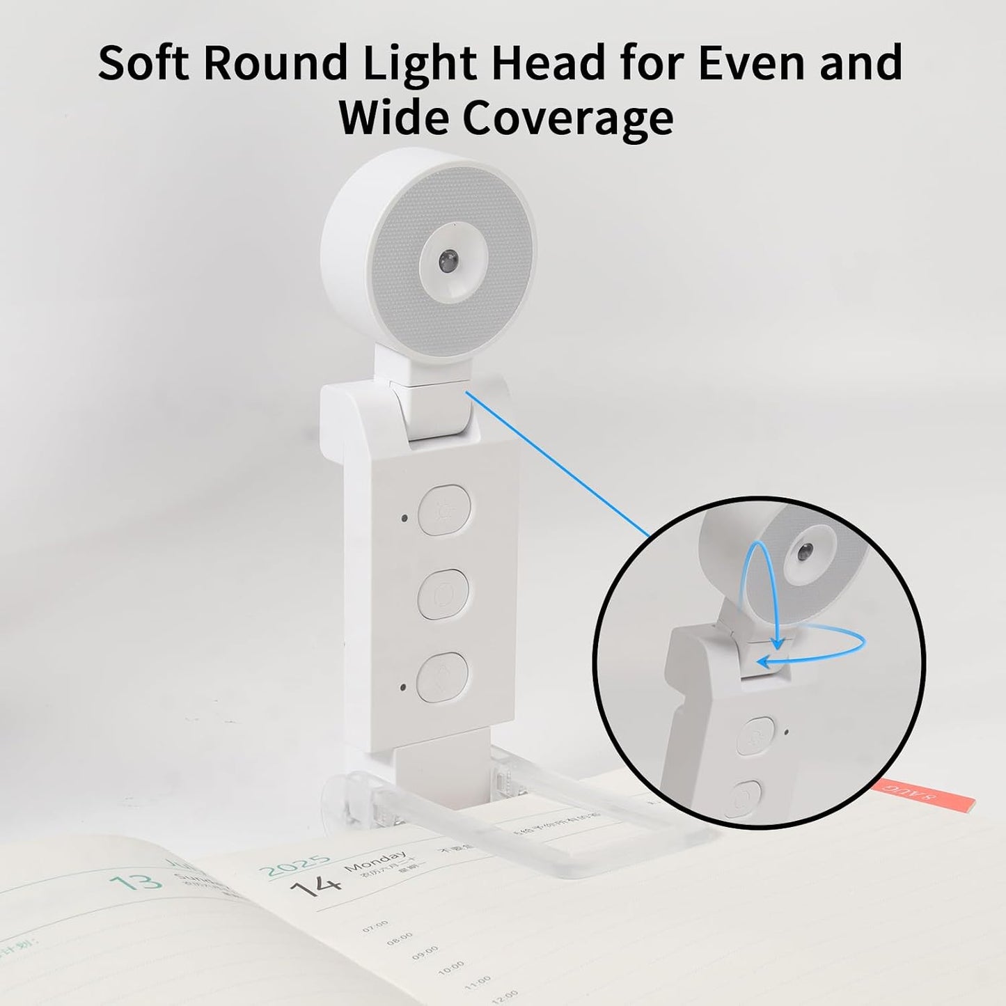 24 Led Rechargeable Book Light for Reading in Bed-Eye Caring 3 Color Temperatures,80 Hrs Runtime Lightweight Clip-On Lamp, Perfect for Kids, Book Lovers, and Student Gifts(Black, Rotating)
