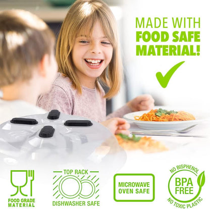 HOVER COVER Tall Magnetic Microwave Splatter Cover for Food, 12 Inch-Black