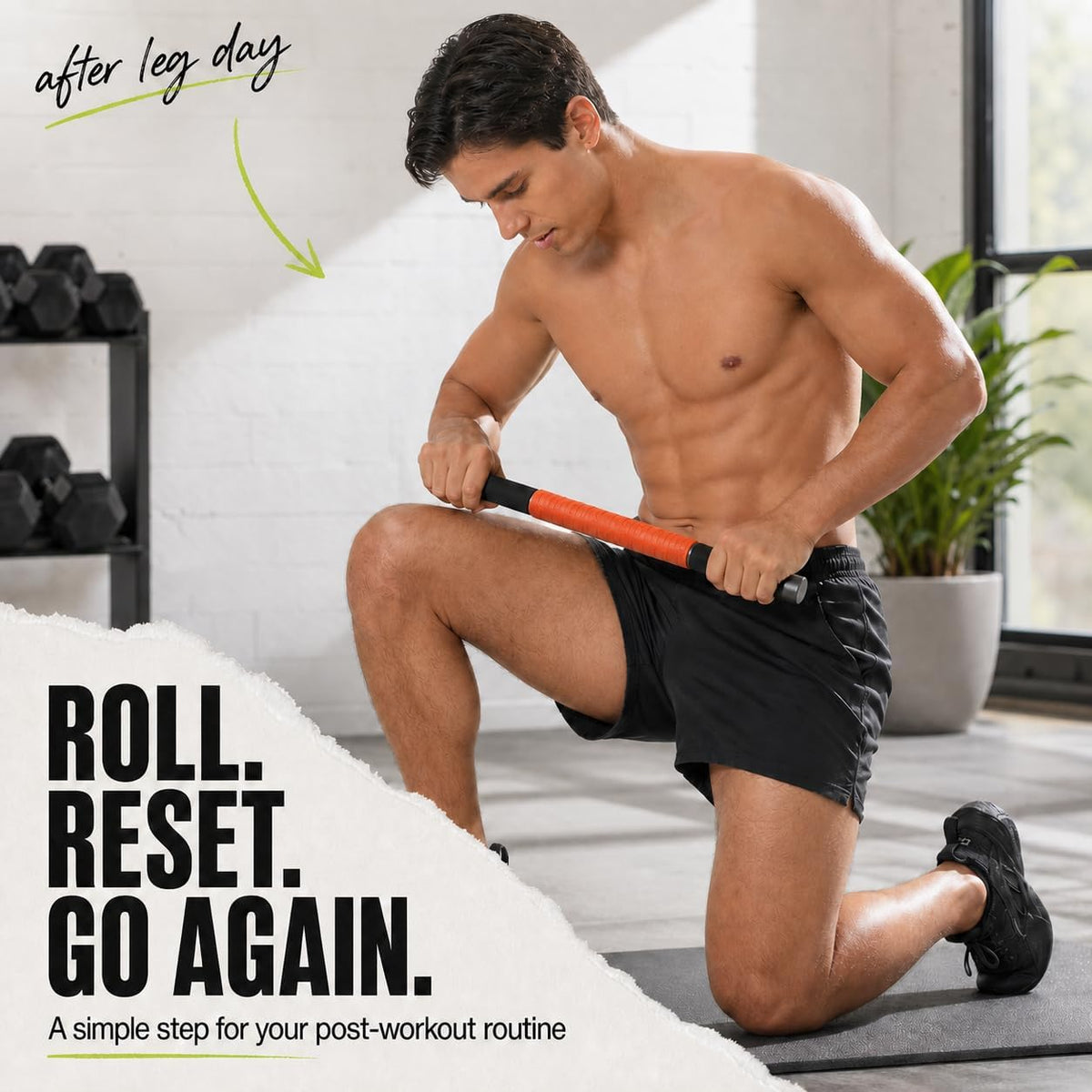 Muscle Roller Massage Stick for Legs Massager Roller-Calf Roller Deep Tissue Release Muscle Soreness, Trigger Points for Legs, Neck, Calves, Thighs, Shins, Back