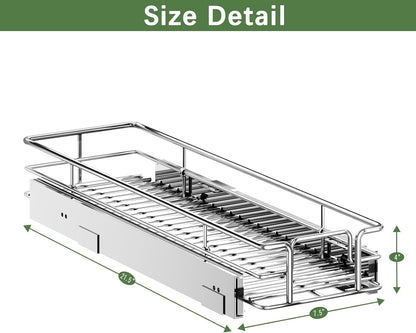 LOVMOR 2 Tier Individual Pull Out Cabinet Organizer 11" W x 18" D, Slide Out Kitchen Cabinet Storage Sliding Shelves