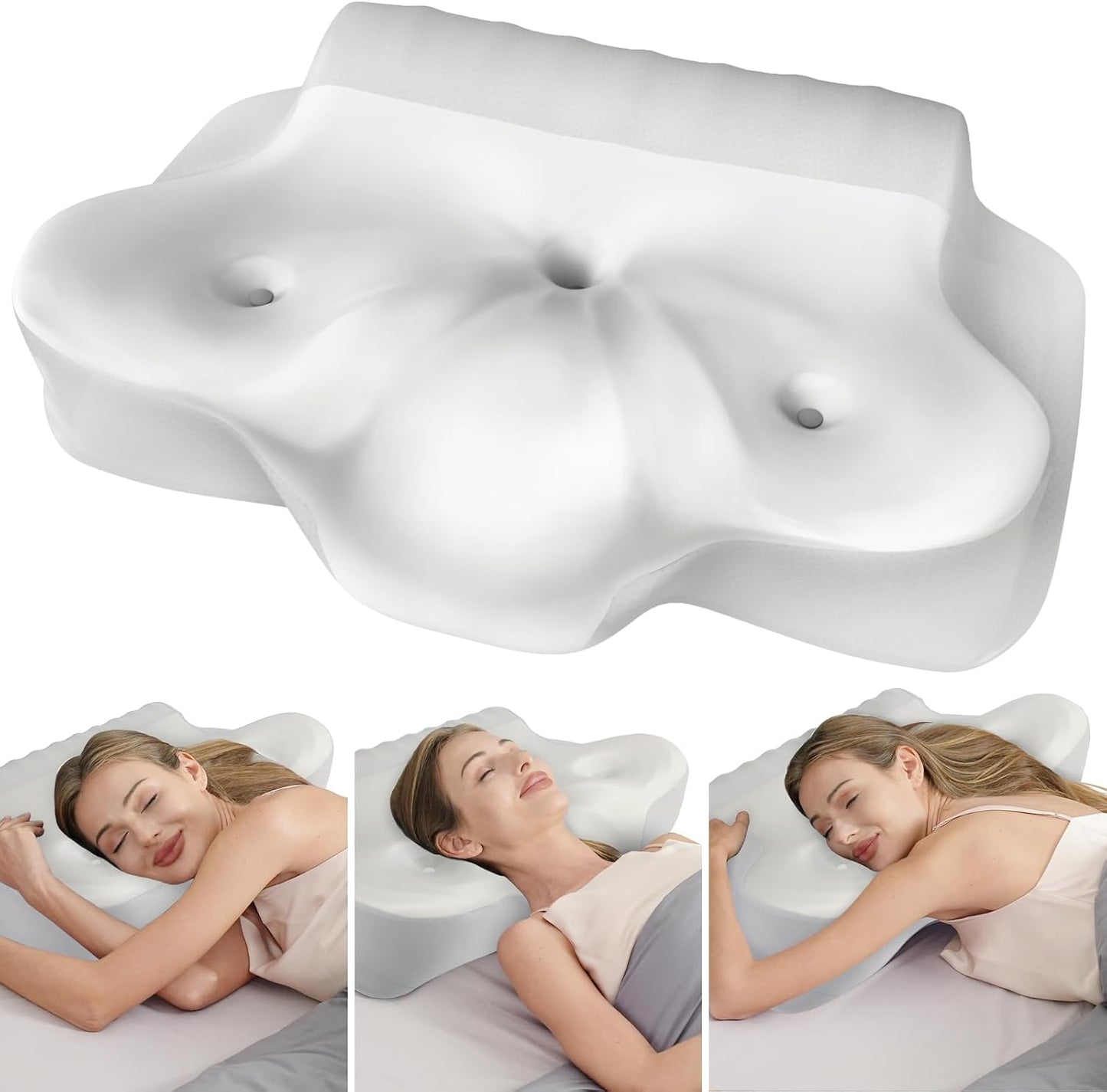 ABLEGRID Memory Foam Cervical Neck Support Pillow,Contour Cooling Gel Pillow for Neck Shoulder Pain Relief,Odorless Ergonomic Orthopedic Adjustable Deep Sleep Bed Pillow for Side,Back,Stomach Sleepers