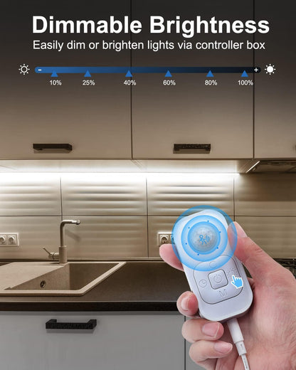 Motion Sensor Led Light Strip - Under Cabinet Lighting with Power Adapter