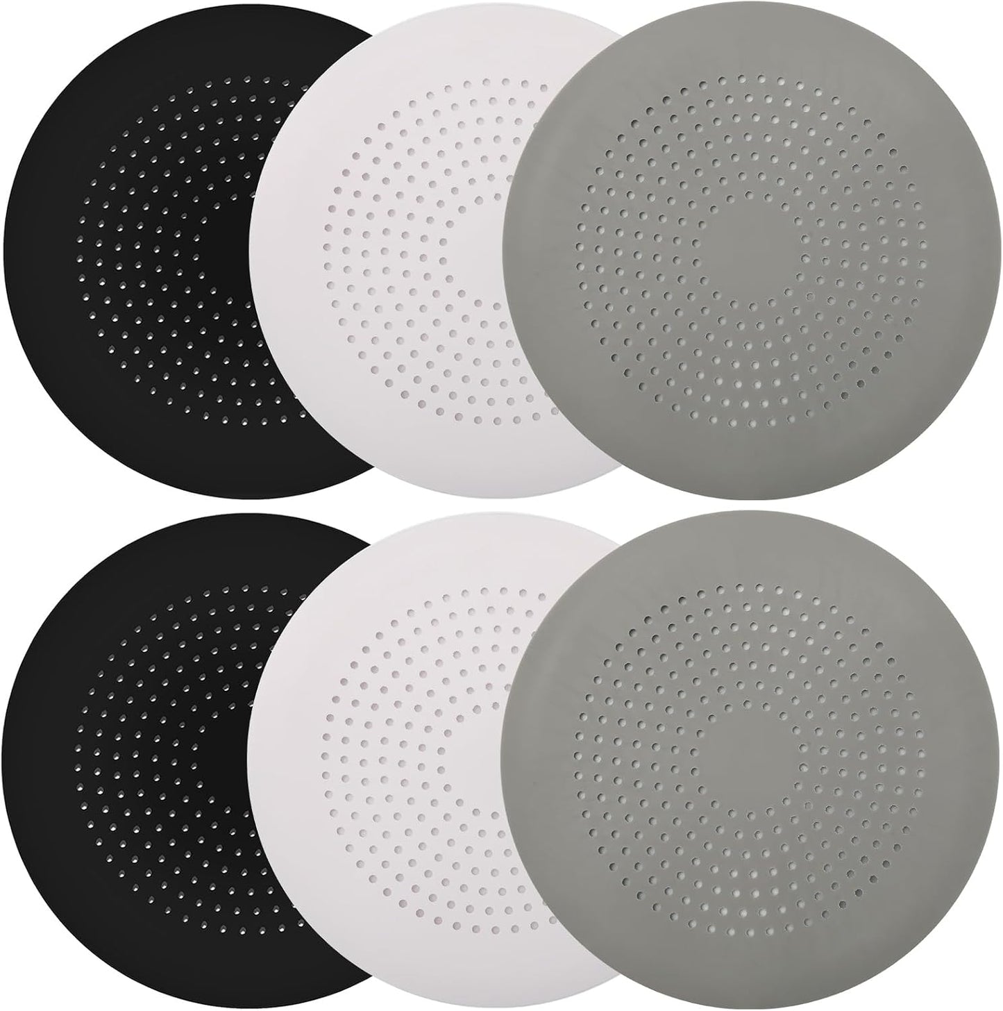 2 Pack Shower Drain Hair Catcher, Silicone Drain Cover with Suction Cup,Shower Drain Protector Drain Strainer Hair Stopper for Kitchen Bathroom Bathtub Sink(New Black 2Pack)