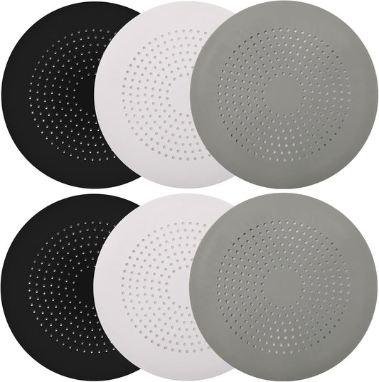 2 Pack Shower Drain Hair Catcher, Silicone Drain Cover with Suction Cup,Shower Drain Protector Drain Strainer Hair Stopper for Kitchen Bathroom Bathtub Sink(New Black 2Pack)