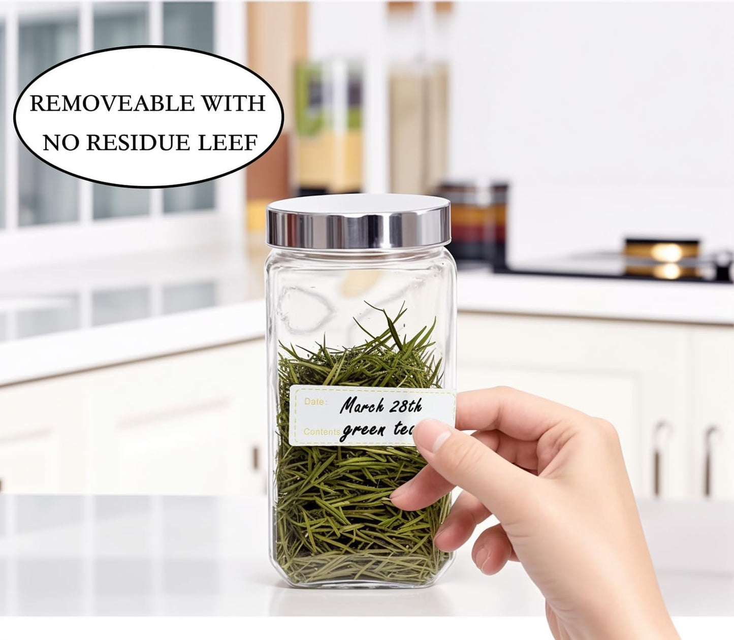 Freezer Labels 375pcs - 3"x1" Self-Adhesive Removable Food Labels | Write-On Waterproof & Oil-Proof Tape for Containers, Meal Prep & Pantry Organization (3 Rolls, 3 Colors) | BPA-free waterproof stickers leave zero residue. Safe for freezer, microwave &
