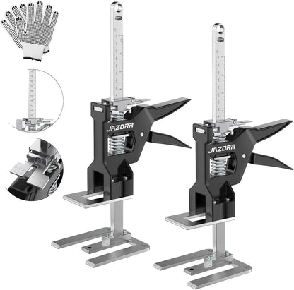 2Pcs Metal Labor Saving Arm Jack, Hand Furniture Lifter Tool, Furniture Jack, 440LBS Capacity Precise Control Slow/Fast Descent for Lifting Door Furniture, Window, Wall Tile Positioning