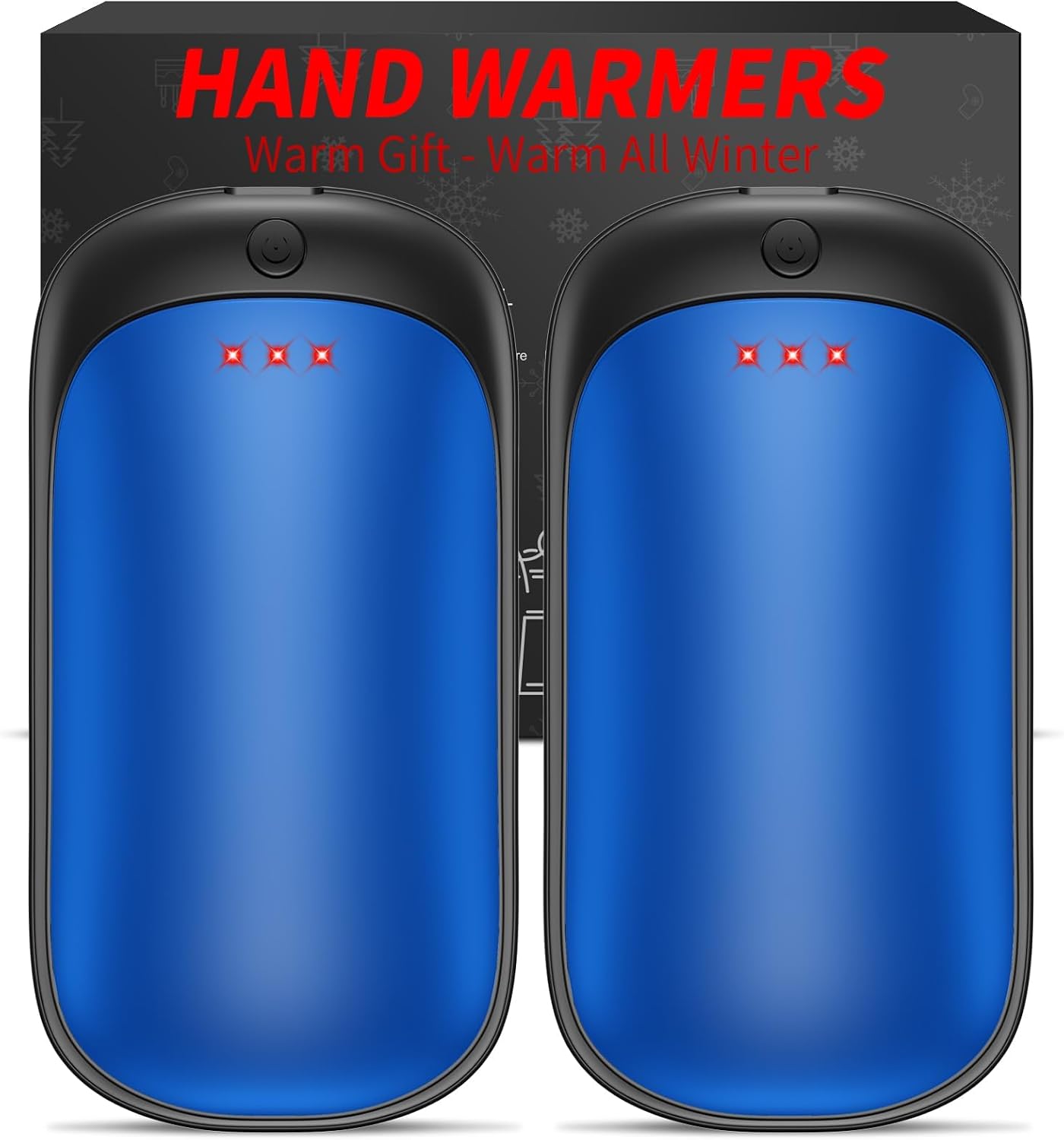 Lerat 2 Pack Hand Warmers Rechargeable, Portable Electric Hand Warmers Reusable, Portable Pocket Heater, Gifts for Men Women Kids, Hunting, Golf, Camping Accessories