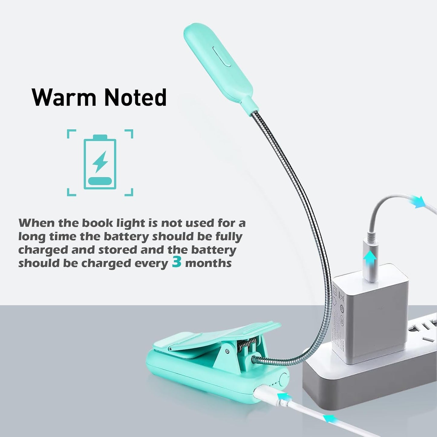 VAVOFO Rechargeable Book Light, Blue Light Blocking, Amber 1600K Clip On Reading Light, Eye Care 7 LEDs Kids Book Light for Reading in Bed with Power Indicator for Bookworms (Neon Orange)