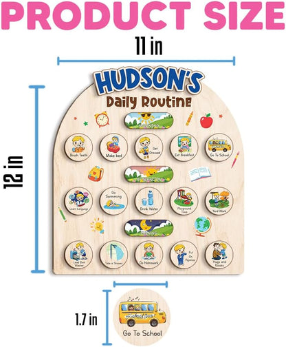 Wooden Chore Chart for Kids, Wooden Daily Routine Chart for Kids, Visual Schedule for Kids, Chore Reward Chart, Bedtime Morning Routine Chart for Toddlers