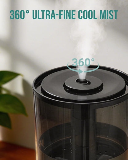 4L Humidifiers for Bedroom,Dishwasher Safe Design Easy Clean,Black