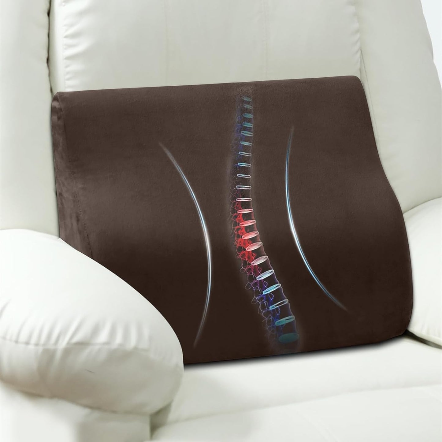 Lumbar Support Pillow for Recliner and Couch, Ergonomic Back Support Pillow | Dual-Layer Memory Foam, Soft Velvet Cover, Lower Back Pain Relief, Back Cushions for Recliner, Sofa & Gaming Chair