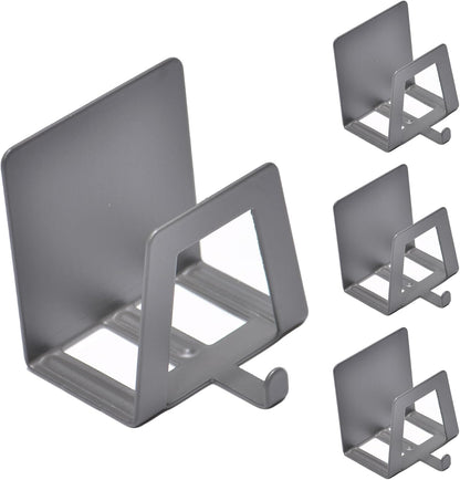 4 Pack Pot Lid Holders with Hook, Pot and Pan Hangers for Kitchen Inside Cabinet Wall Mount Rack Cabinet Door Lid Organizer, Save More Space, Black